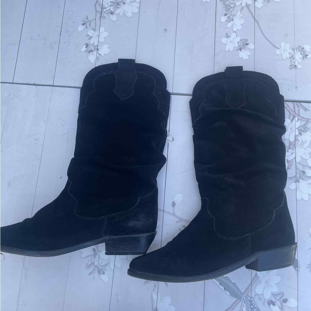 Zodiac Black Suede Heeled Boots - Picture 3 of 8